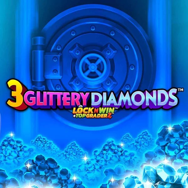 Logo of 3 Glittery Diamonds from PearFiction Studios at Slotosport Casino