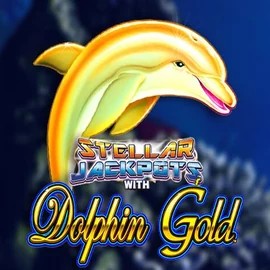 Dolphin Gold with Stellar Jackpots slot logo by Lightning Box Game at Slotosport Casino